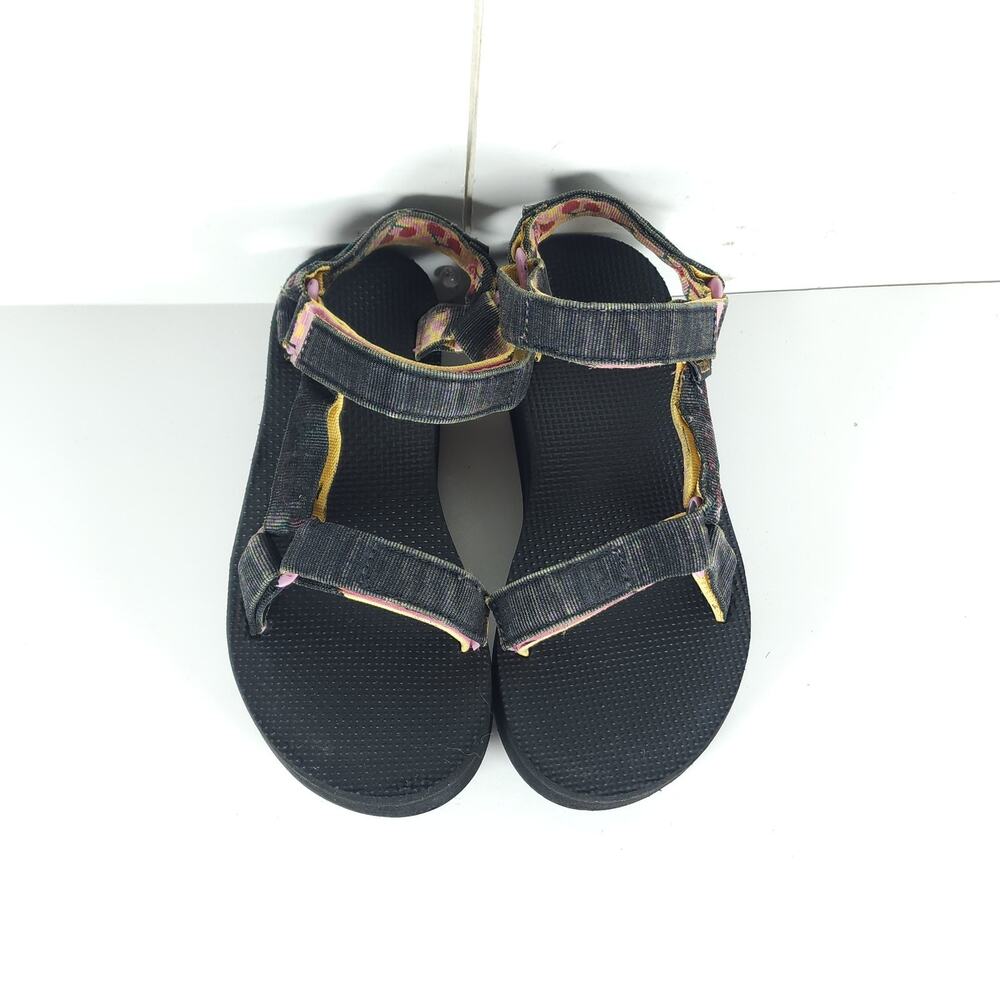 Teva Flatform Women's US8? Black Gray Platform Wedge Strappy Sandals - Picture 4 of 16